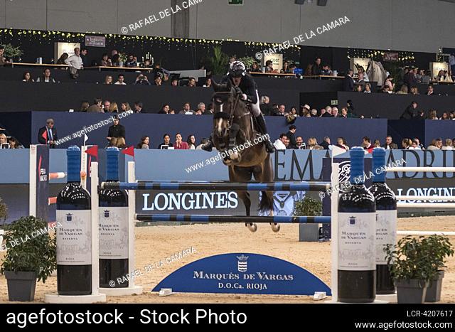 THE FRENCH JUMPING RIDER KEVIN STAUT IN THE SELECTION TEST OF "" THE GRAND PRIZE CITY OF MADRID"" LONGINES FEI JUMPING WORLD CUP IMHW 2023 CSI 5*-W 160 cm...