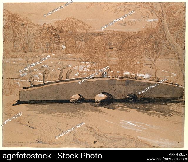The Bridge at Shoreham. Artist: Samuel Palmer (British, London 1805-1881 Redhill, Surrey); Date: ca. 1829; Medium: Pen and brown ink