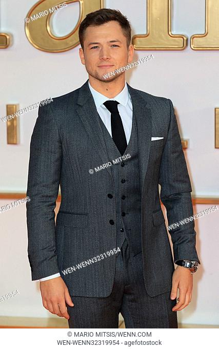 The World Premiere of 'Kingsman: The Golden Circle' held at the Odeon and Cineworld, Leicester Square - Arrivals Featuring: Taron Egerton Where: London