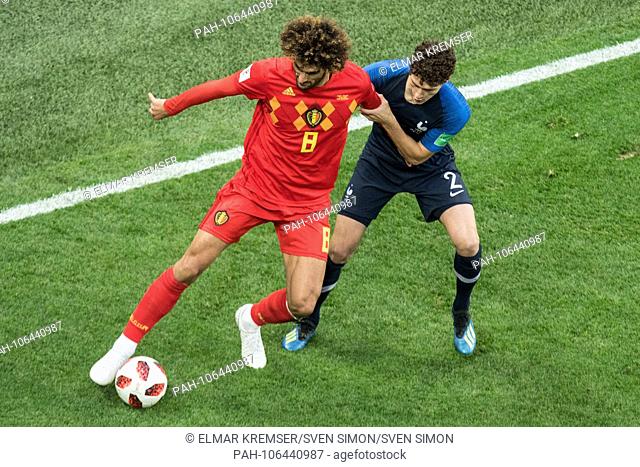 Marouane FELLAINI (left, BEL) versus Benjamin PAVARD (FRA), action, duels, France (FRA) - Belgium (BEL) 1: 0, semi-final, match 61, on 10.07