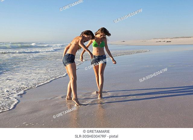 Two girls on beach
