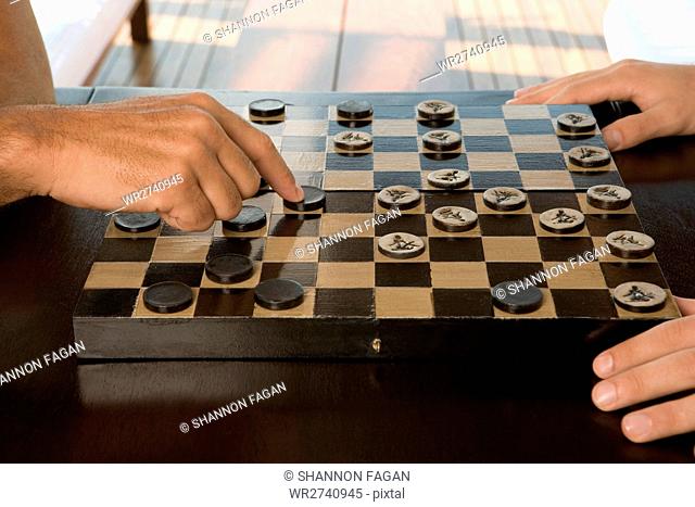 People playing checkers