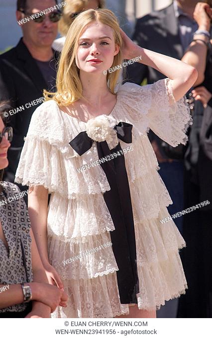 Celebrities attends a photocall for the ""Neon Demon"" in the Palais de Festival for the 69th Cannes Film festival. Featuring: Elle Fanning Where: Cannes