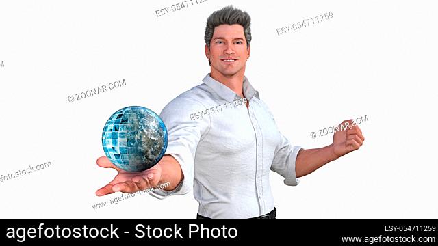 Man Presenting a Business Technology Solution Presentation Background