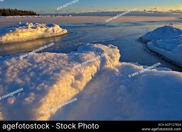 Ice along Georgian Bay (Lake Huron). Manitoulin Island South Baymouth Ontario Canada