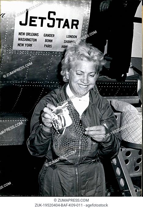 Apr. 04, 1952 - The fastest Easter in her life.. experienced Jacqueline Cochran in a ten and a half hours' record flight with six intermediate landings