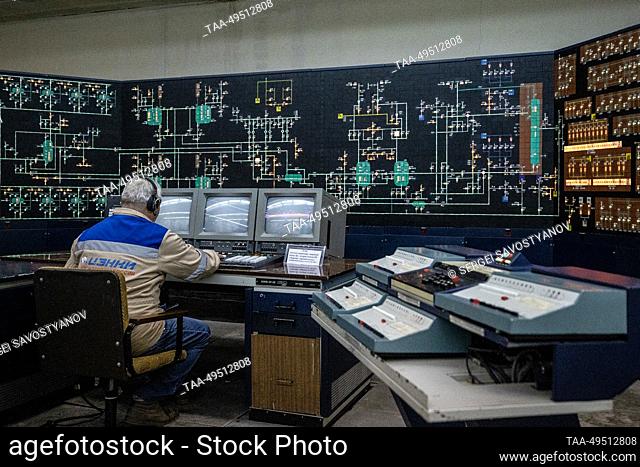 BAIKONUR, KAZAKHSTAN - NOVEMBER 22, 2021: The mission control station for the Energia rocket carrier that carried the Buran Soviet/Russian reusable space...
