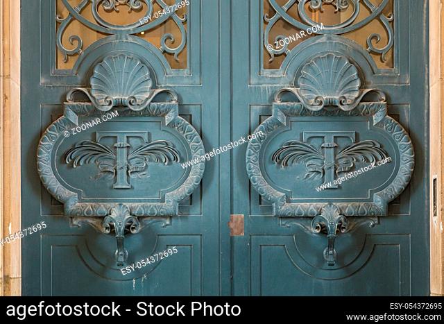 Door architectural exteriors details of the Louvre museum