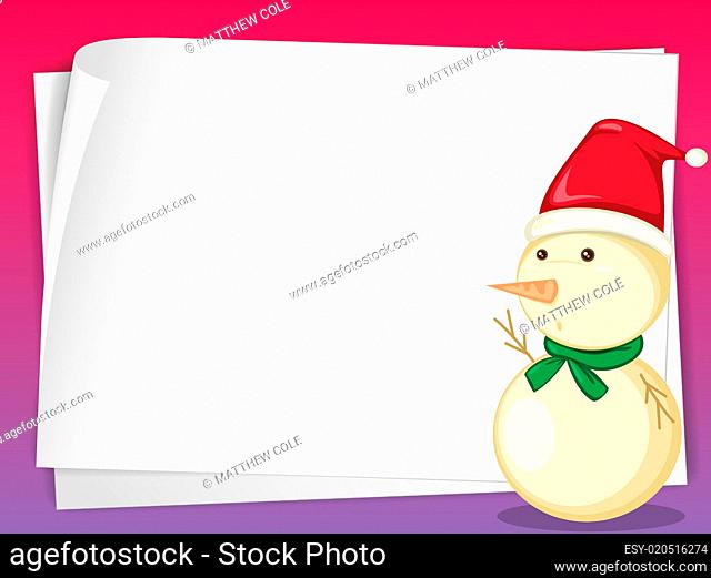 paper sheets and snowman