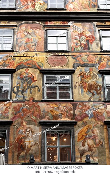 Painted House in Herrengasse alley, Graz, Styria, Austria, Europe