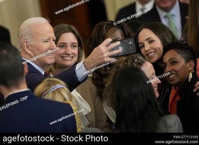 United States President Joe Biden greets guests and poses for photos after signing H.R. 4445, the “Ending Forced Arbitration of Sexual Assault and Sexual...