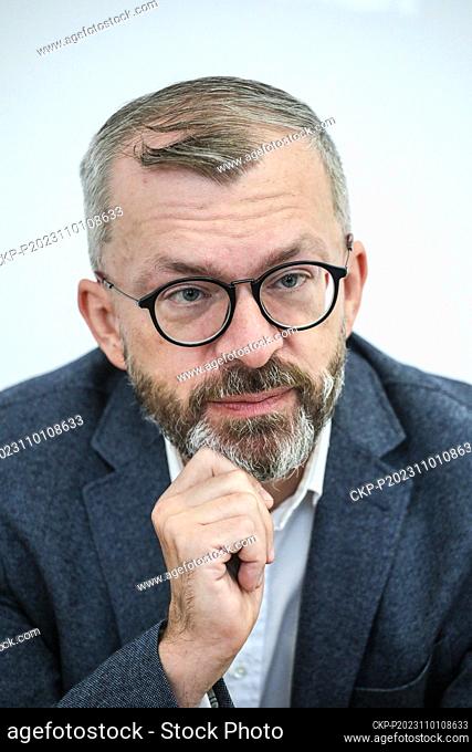 Candidate for Constitutional Court judge Zdenek Kuhn speaks during his interview with Czech New Agency (CTK) in Brno, Czech Republic, November 1, 2023
