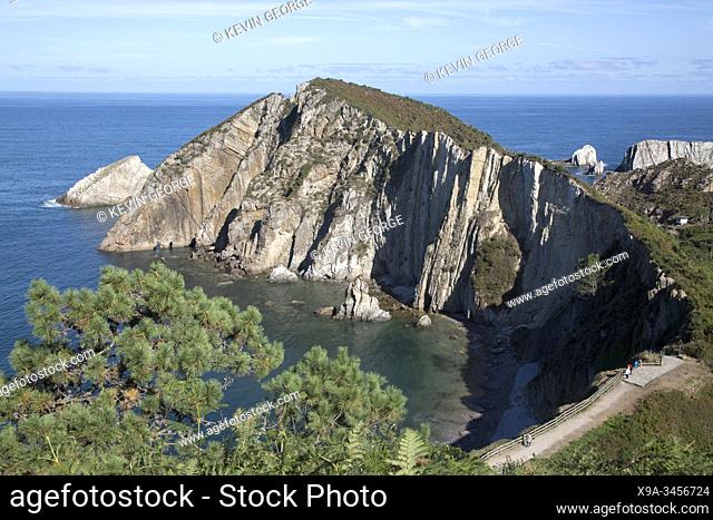 Cliff Face at Silencio Beach; Asturias; Spain