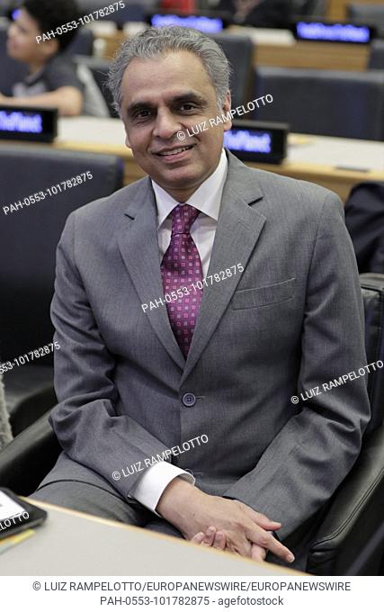 United Nations, New York, USA, April 19 2018 - India Ambassador to the UN Syed Akbaruddin During the Event entitled “Youth Power the Planet: an SDG Activate...