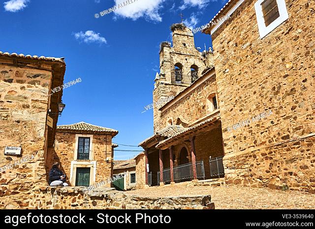 Old church in Castrillo de los Polvazares medieval town (Leon province, region of Castilla y Leon, Spain)