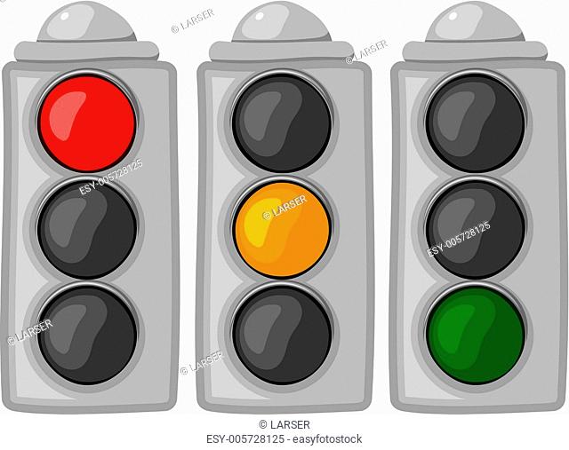 The set of cartoon traffic lights. eps10