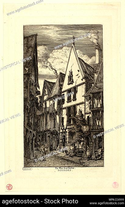 Rue des toiles, Bourges - Charles Meryon French, 1821-1868 - Artist: Charles Meryon, Origin: France, Date: 1841-1868, Medium: Etching on paper