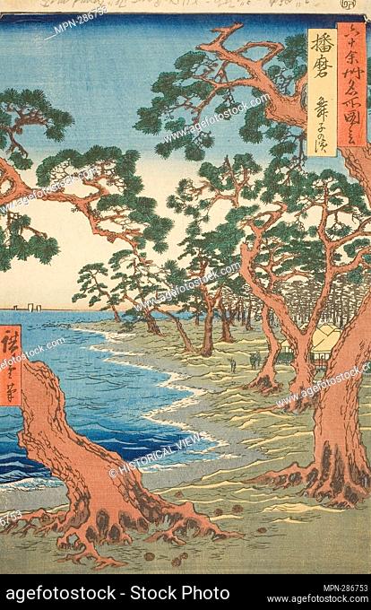 Author: Utagawa Hiroshige. Harima Province: Maiko Beach (Harima, Maiko no hama), from the series 'Famous Places in the Sixty-odd Provinces (Rokujuyoshu meisho...
