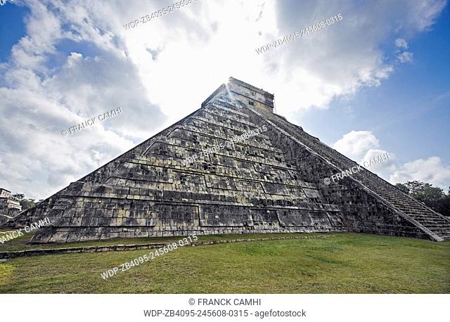 Kukulkan Pyramid of Chichen Itza yucatan was a Maya archaeological sites Mexico