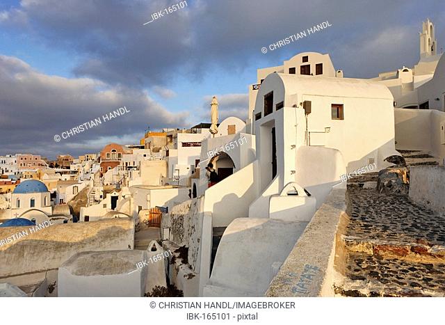 The village of Oia with his typical cycladic architecture is also very beautiful at sunrise, Oia, Santorini, Greece
