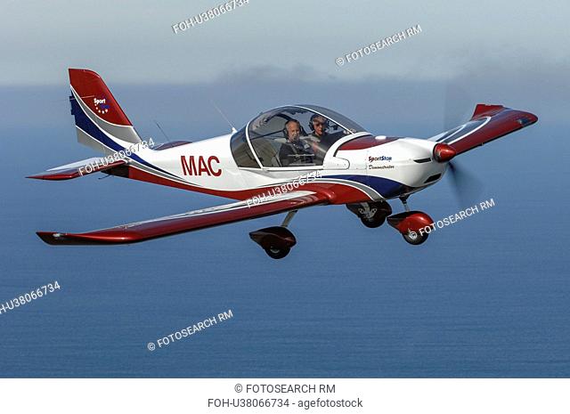Evektor-Aerotechnik SportStar light aircraft in flight over North Canterbury
