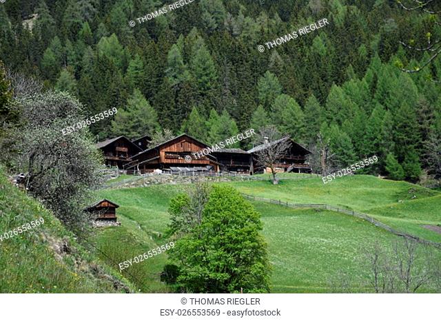 mountain village, gloss, matrei, matrei, mountain slopes, wooden houses, farm, pasture