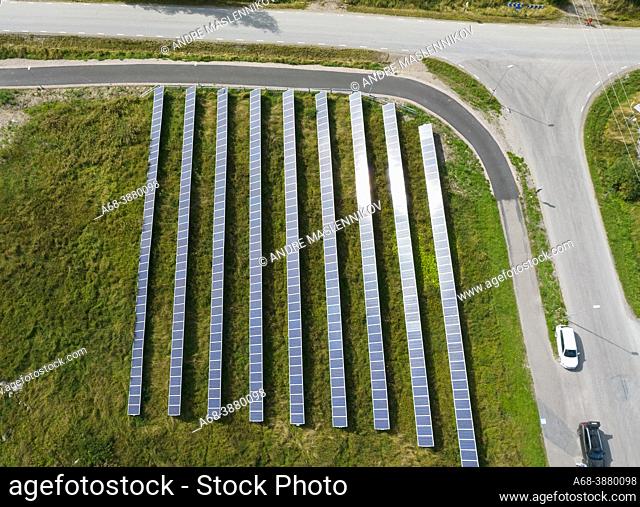 Solar panels. These are on the ground at Apotea's warehouse in Morgongåva