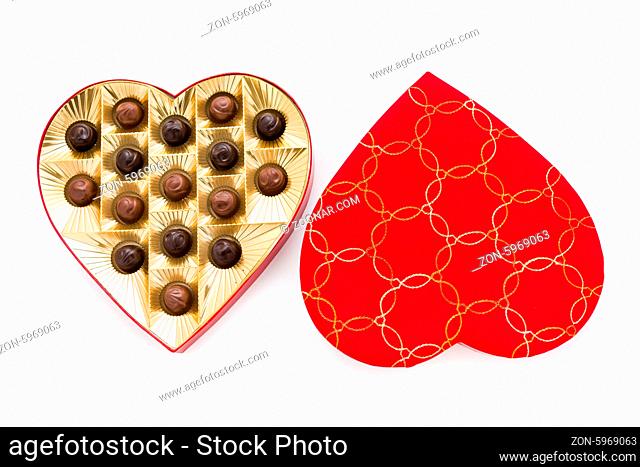 Heart shape box of gourmet chocolates