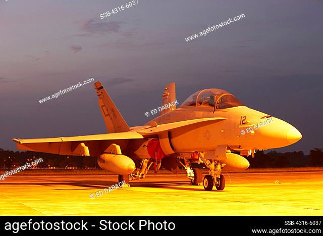 Malaysia, Kuantan Air Base, United States Marine Corps F/A-18D parked on flight line