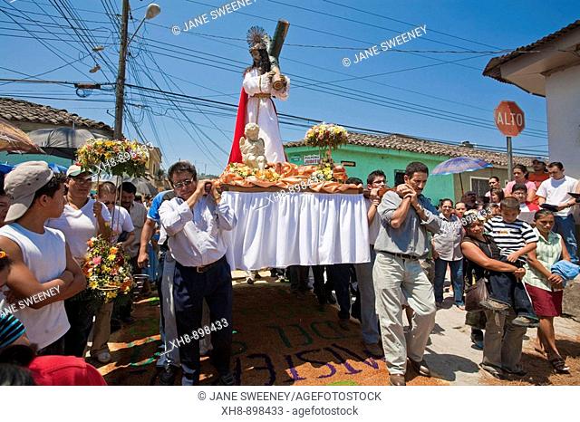Honduras, Copan, Santa Rosa De Copan, Historic town center, Samana Santa, Holy Cross Procession