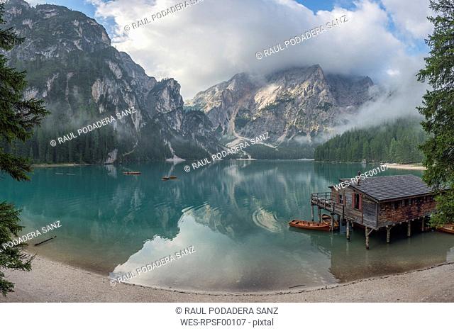 Italy, South Tyrol, Dolomites, Lago di Braies, Fanes-Sennes-Prags Nature Park