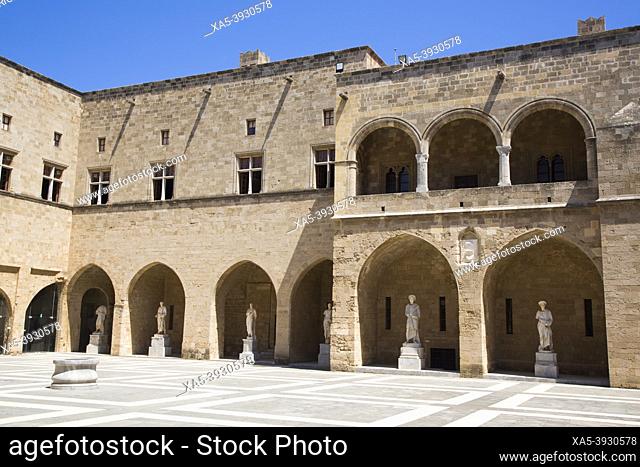 Courtyard, Archaeological Museum, Rhodes Old Town, Rhodes, Dodecanese Island Group, Greece