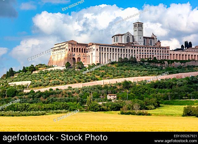 An image of a view to Assisi in Italy Umbria