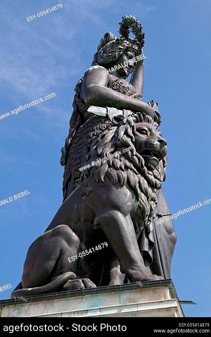 bavarian lion, patrona bavaria, bavaria statue