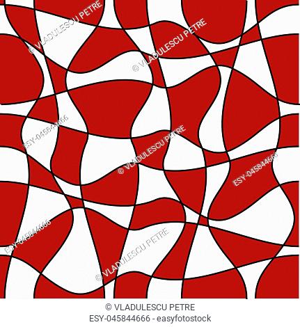 seamless pattern with red geometric forms