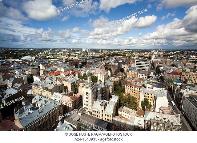 Riga City , panoramic view from the center towards north east