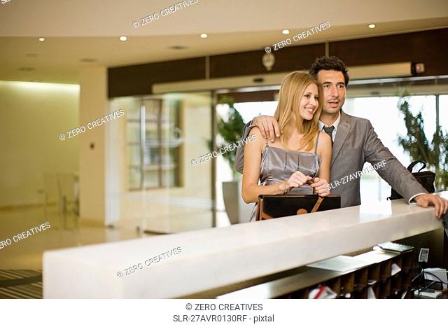 Couple standing on reception