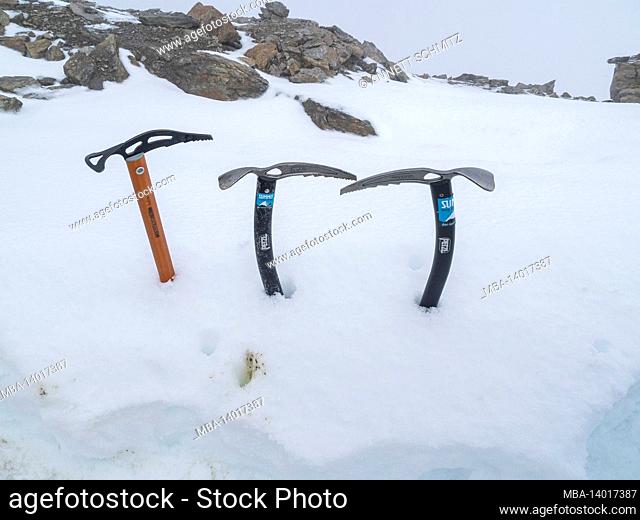 glacier tour to the cevedale 3769 m, the third highest mountain in the ortler alps