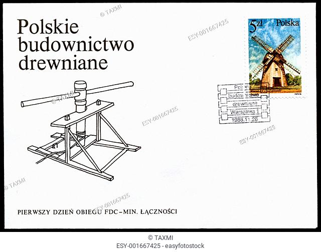 Fdc Poland envelope-Polish wooden architecture