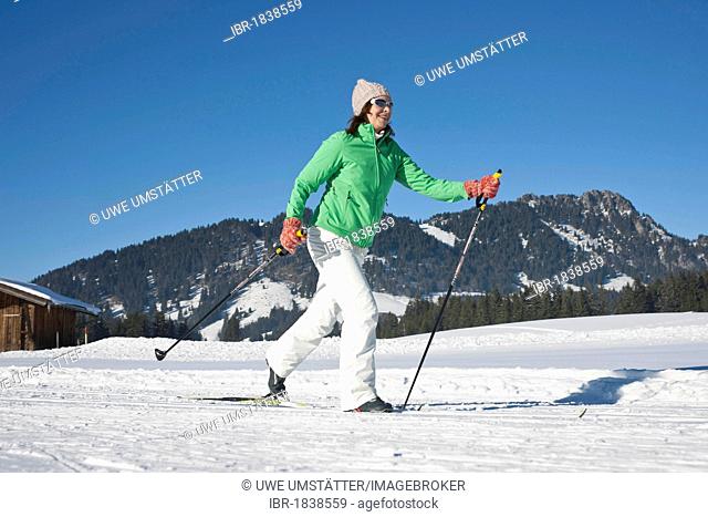 Cross-country skiing woman