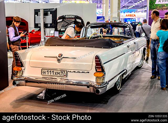 MOSCOW - AUG 2016: GAZ M13 Chaika presented at MIAS Moscow International Automobile Salon on August 20, 2016 in Moscow, Russia