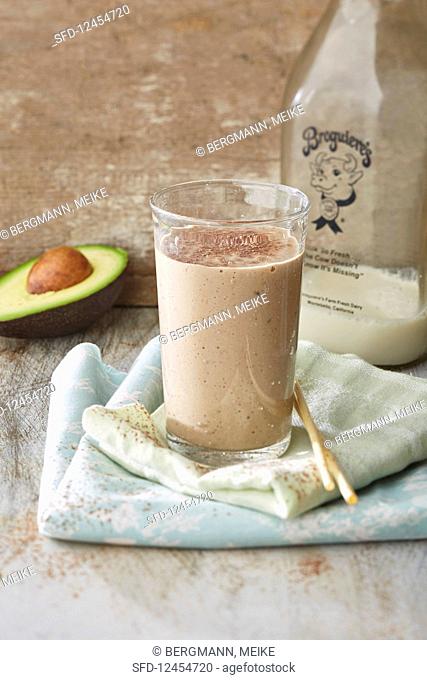 A chocolate and avocado smoothie