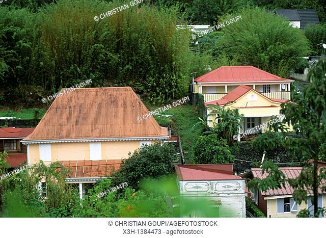 Creole houses, Salazie, Reunion island, overseas departement of France, Indian Ocean