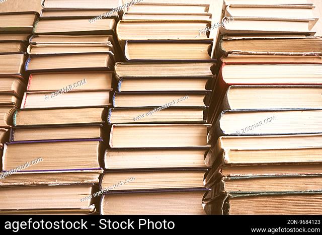 Books Background, Education And Knowledge, Learn And Study Concept. Reading And Science, School And University, School Library, Bookstore, Books On Bookshelves