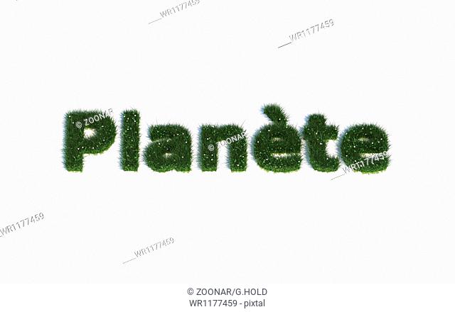 Planet: Series Fonts out of realistic grass Language FR (Planète)