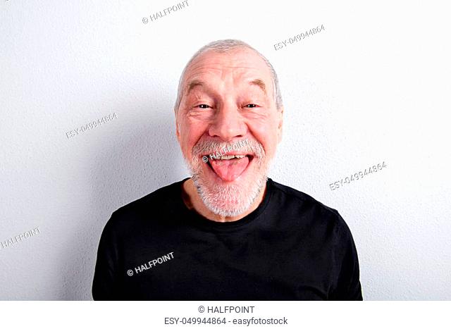 Elderly man funny face Stock Photos and Images | agefotostock