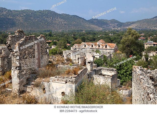 Ghost town of Kayakoey near Fethiye, former Levissi, Lycia, Mediterranean Sea, Turkey, Asia Minor