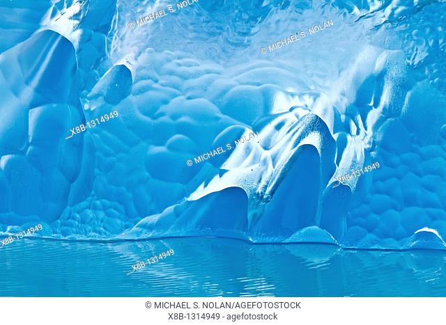 Glacial iceberg detail from ice calved off the Sawyer Glacier in Tracy Arm, Southeast Alaska, USA, Pacific Ocean  MORE INFO Tracy Arm is a fjord in Alaska near...
