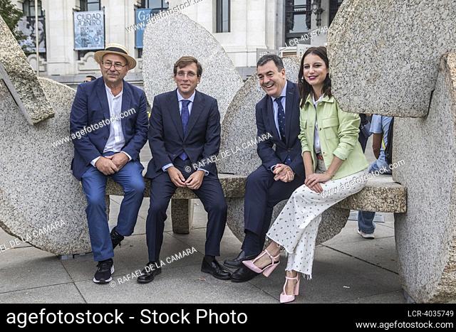 THE MAYOR JOSE LUIS MARTINEZ ALMEIDA AND THE DELEGATE FOR CULTURE ANDREA LEVY OF THE MADRID CITY COUNCIL, TOGETHER WITH THE COUNSELOR OF CULTURE OF THE GALICIA...