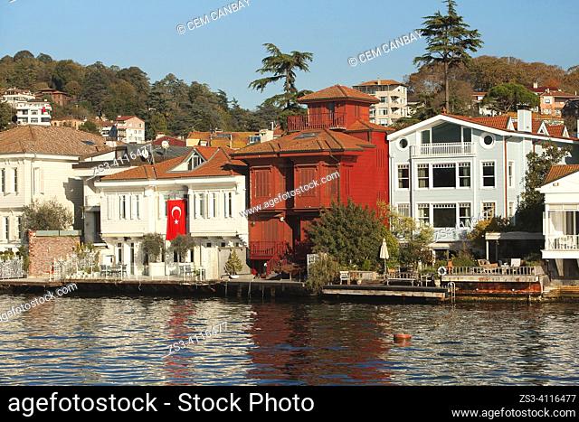 View of the traditional seaside residences in Beykoz village, a neighbourhood on the Asian side of the Bosphorus in Beykoz district, Istanbul, Marmara Region